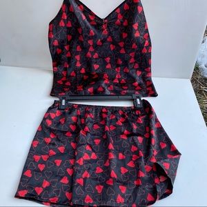 Morgan Taylor Intimates Valentine's Day Pajama Set Satin Sz S